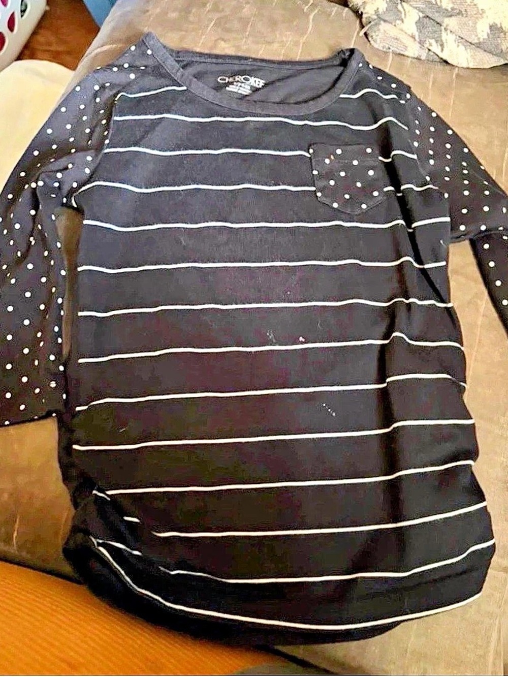 Cherokee Girls Size 6X Striped Long Sleeve Top